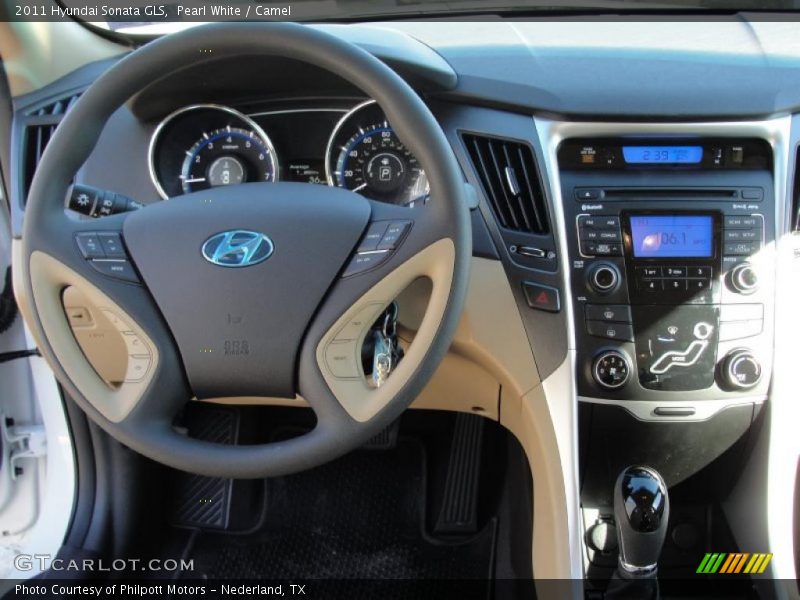 Pearl White / Camel 2011 Hyundai Sonata GLS