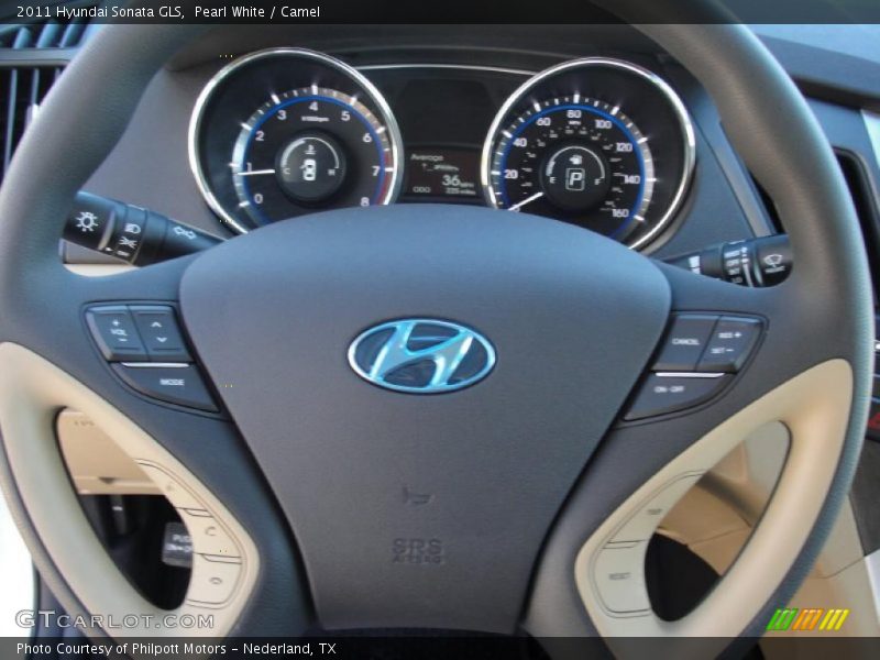 Pearl White / Camel 2011 Hyundai Sonata GLS