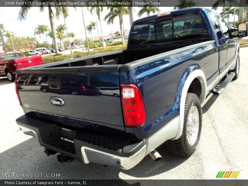 Dark Blue Pearl Metallic / Medium Stone 2008 Ford F250 Super Duty Lariat SuperCab