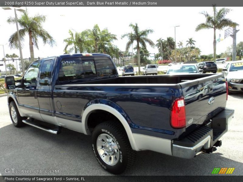 Dark Blue Pearl Metallic / Medium Stone 2008 Ford F250 Super Duty Lariat SuperCab