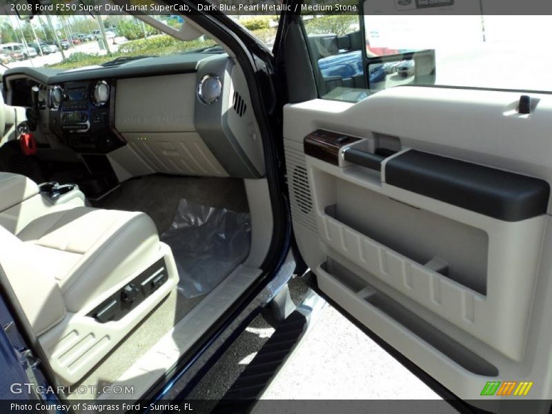 Dark Blue Pearl Metallic / Medium Stone 2008 Ford F250 Super Duty Lariat SuperCab