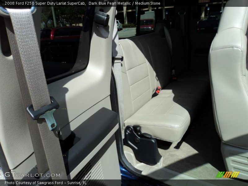 Dark Blue Pearl Metallic / Medium Stone 2008 Ford F250 Super Duty Lariat SuperCab