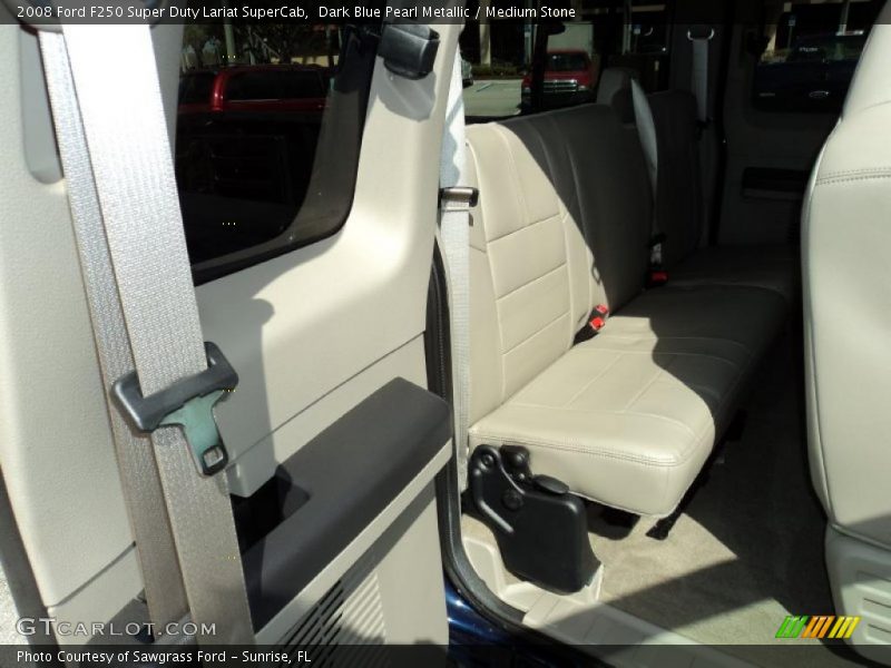 Dark Blue Pearl Metallic / Medium Stone 2008 Ford F250 Super Duty Lariat SuperCab