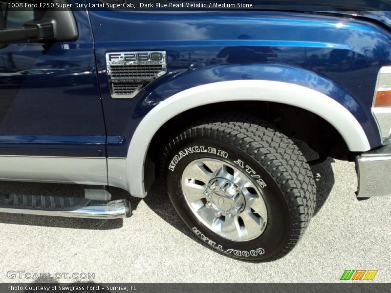 Dark Blue Pearl Metallic / Medium Stone 2008 Ford F250 Super Duty Lariat SuperCab