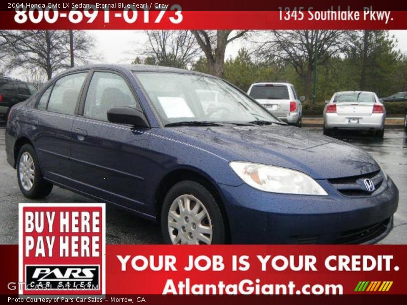 Eternal Blue Pearl / Gray 2004 Honda Civic LX Sedan