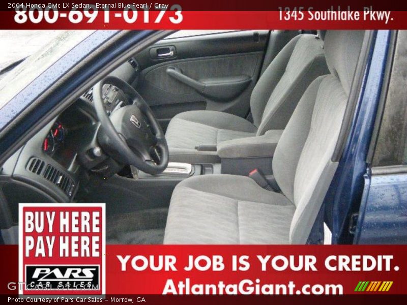 Eternal Blue Pearl / Gray 2004 Honda Civic LX Sedan