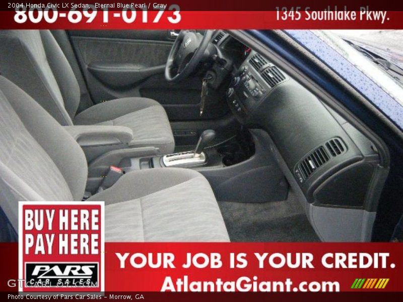 Eternal Blue Pearl / Gray 2004 Honda Civic LX Sedan
