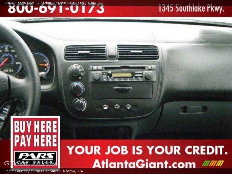 Eternal Blue Pearl / Gray 2004 Honda Civic LX Sedan