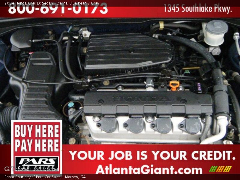 Eternal Blue Pearl / Gray 2004 Honda Civic LX Sedan