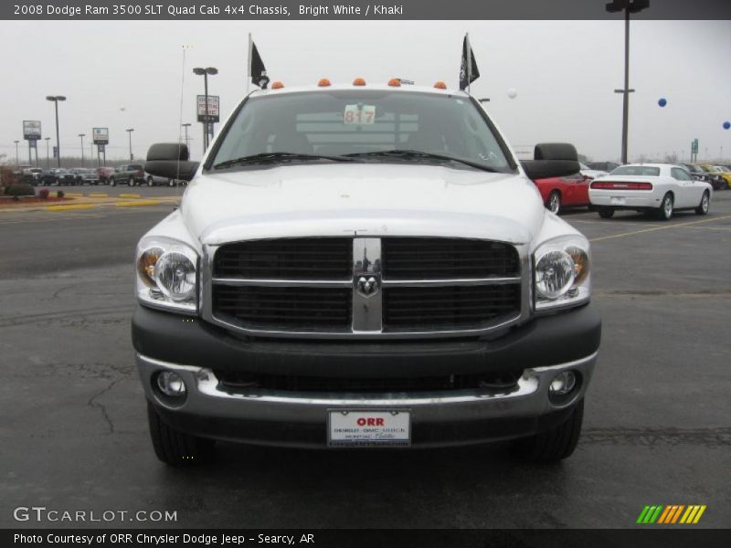 Bright White / Khaki 2008 Dodge Ram 3500 SLT Quad Cab 4x4 Chassis