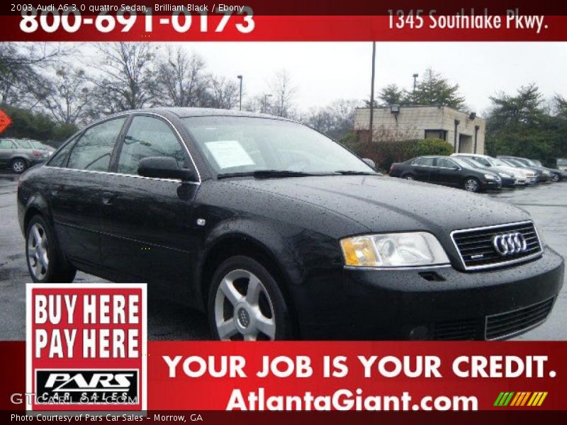 Brilliant Black / Ebony 2003 Audi A6 3.0 quattro Sedan