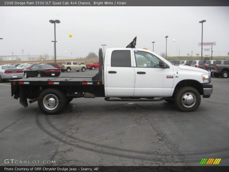 Bright White / Khaki 2008 Dodge Ram 3500 SLT Quad Cab 4x4 Chassis