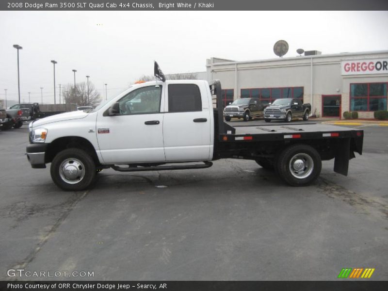 Bright White / Khaki 2008 Dodge Ram 3500 SLT Quad Cab 4x4 Chassis