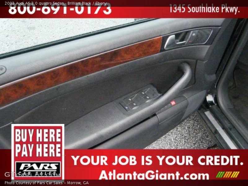 Brilliant Black / Ebony 2003 Audi A6 3.0 quattro Sedan