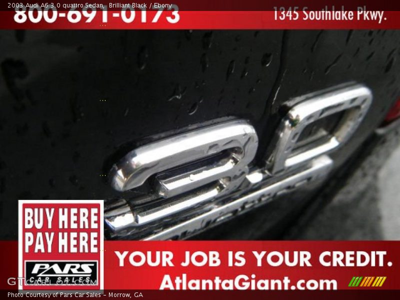 Brilliant Black / Ebony 2003 Audi A6 3.0 quattro Sedan