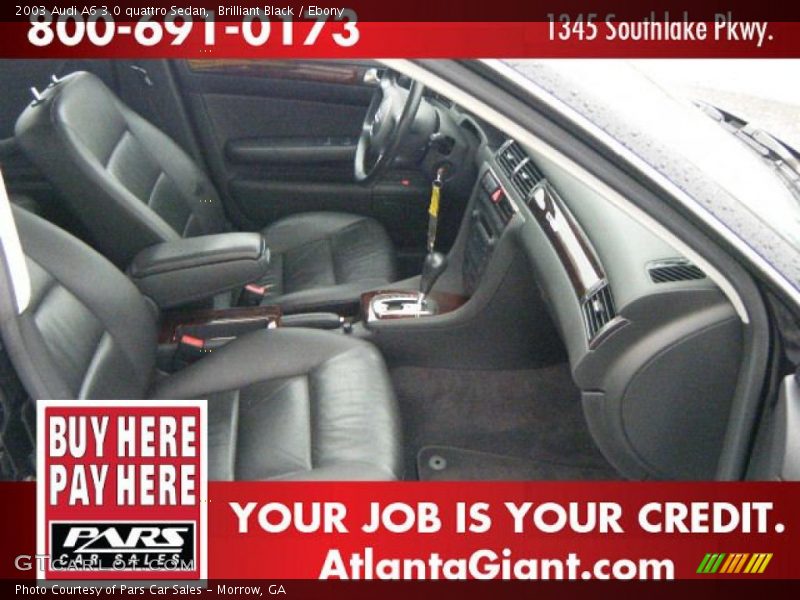 Brilliant Black / Ebony 2003 Audi A6 3.0 quattro Sedan