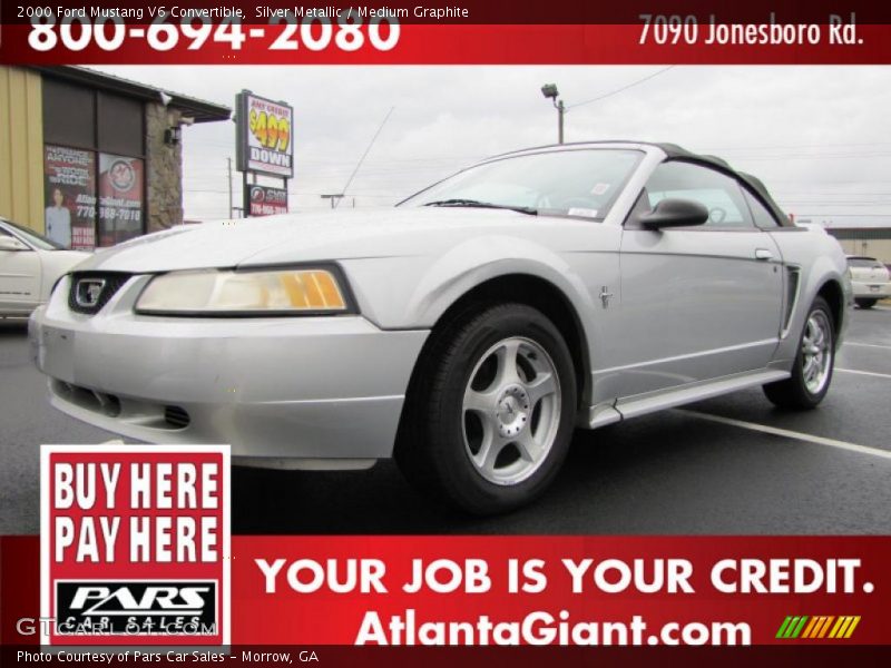 Silver Metallic / Medium Graphite 2000 Ford Mustang V6 Convertible