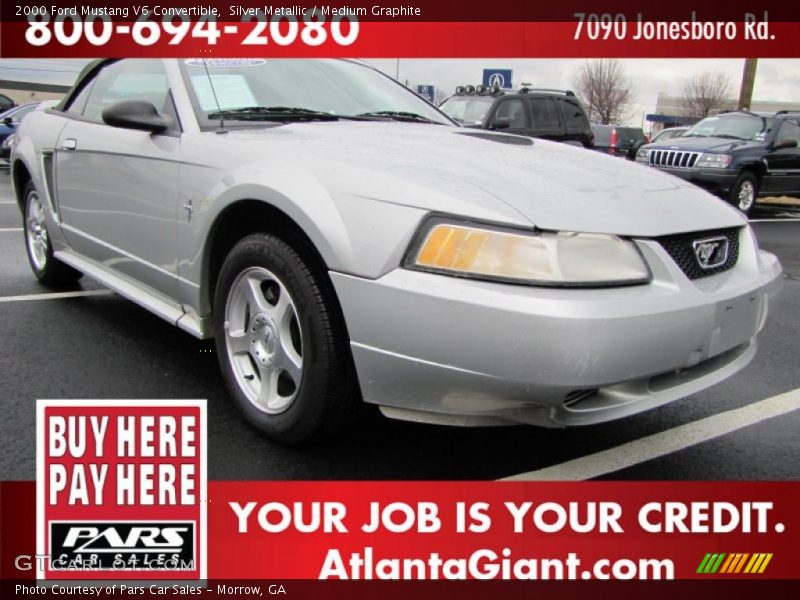 Silver Metallic / Medium Graphite 2000 Ford Mustang V6 Convertible