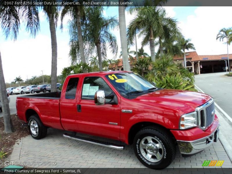 Red Clearcoat / Black Leather 2007 Ford F250 Super Duty Lariat SuperCab