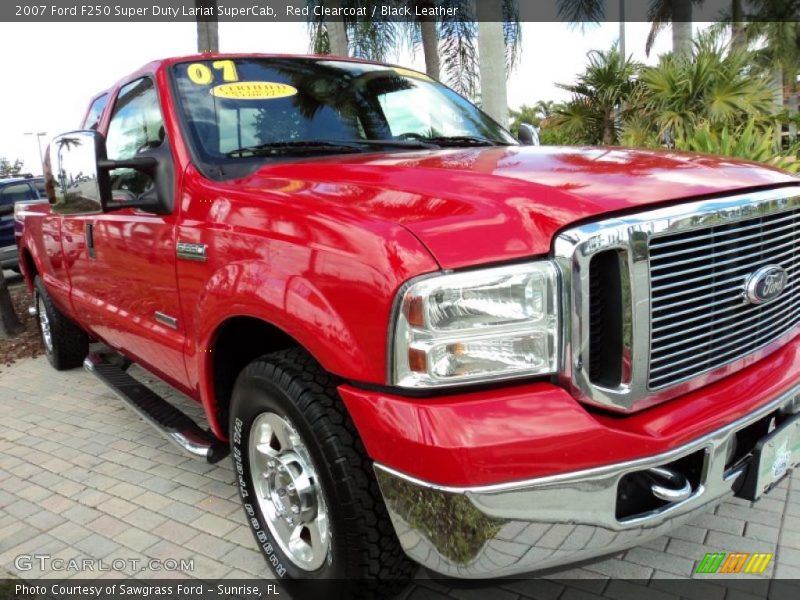 Red Clearcoat / Black Leather 2007 Ford F250 Super Duty Lariat SuperCab