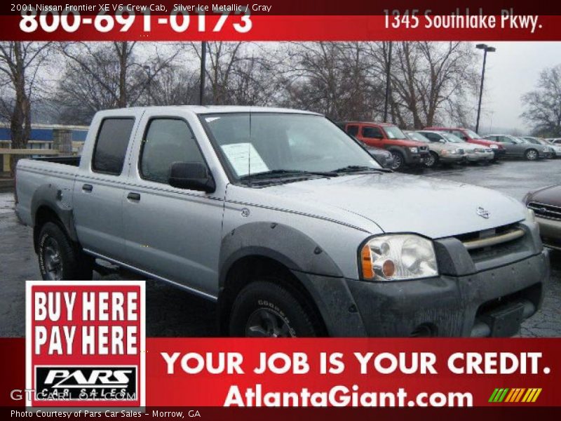 Silver Ice Metallic / Gray 2001 Nissan Frontier XE V6 Crew Cab