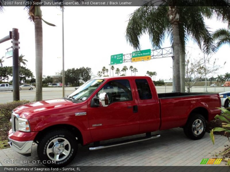 Red Clearcoat / Black Leather 2007 Ford F250 Super Duty Lariat SuperCab