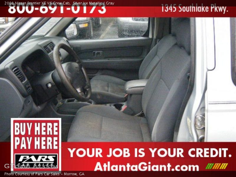 Silver Ice Metallic / Gray 2001 Nissan Frontier XE V6 Crew Cab