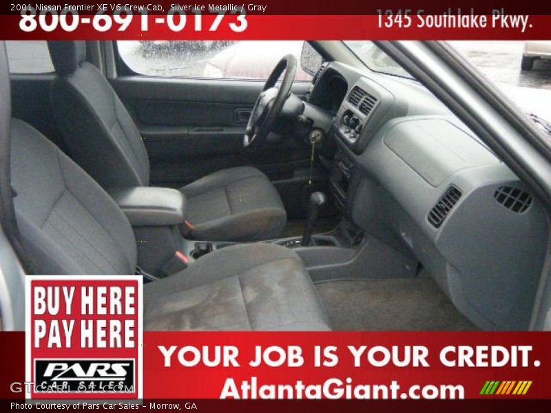 Silver Ice Metallic / Gray 2001 Nissan Frontier XE V6 Crew Cab