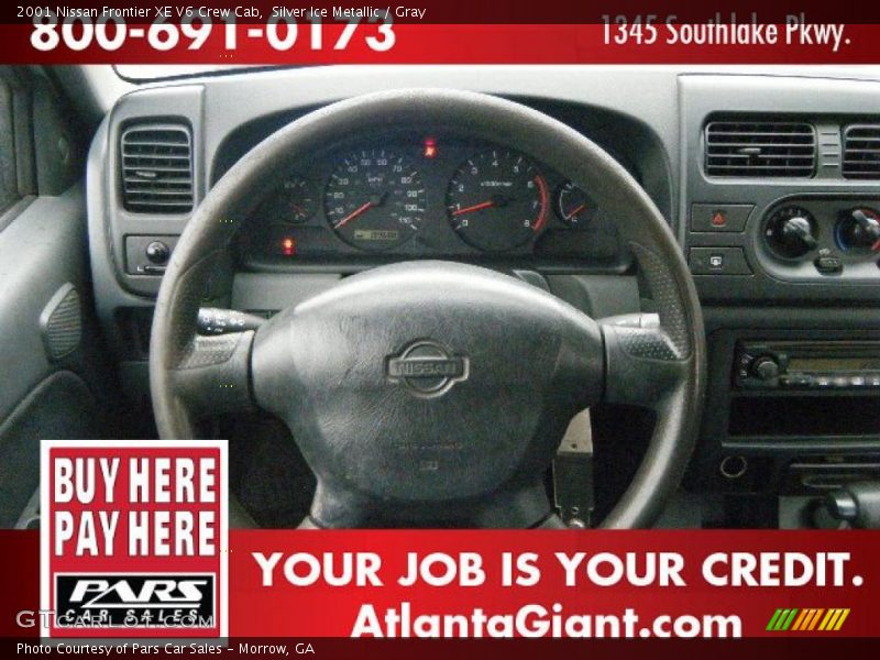 Silver Ice Metallic / Gray 2001 Nissan Frontier XE V6 Crew Cab