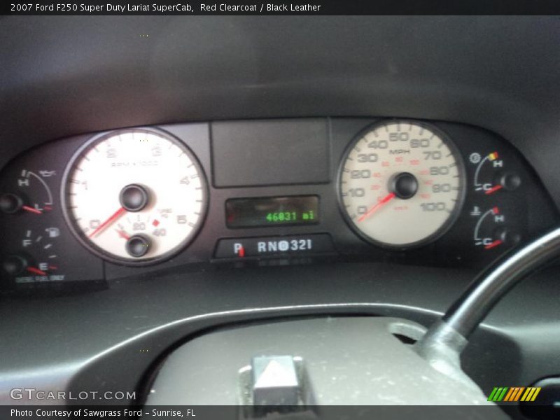 Red Clearcoat / Black Leather 2007 Ford F250 Super Duty Lariat SuperCab