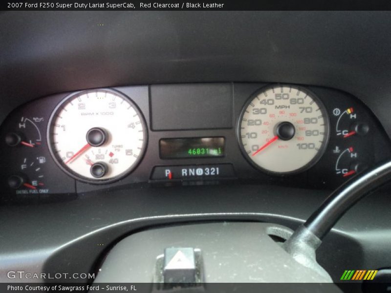 Red Clearcoat / Black Leather 2007 Ford F250 Super Duty Lariat SuperCab