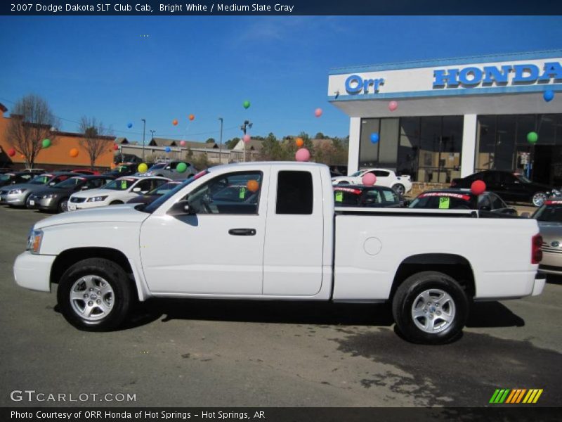 Bright White / Medium Slate Gray 2007 Dodge Dakota SLT Club Cab