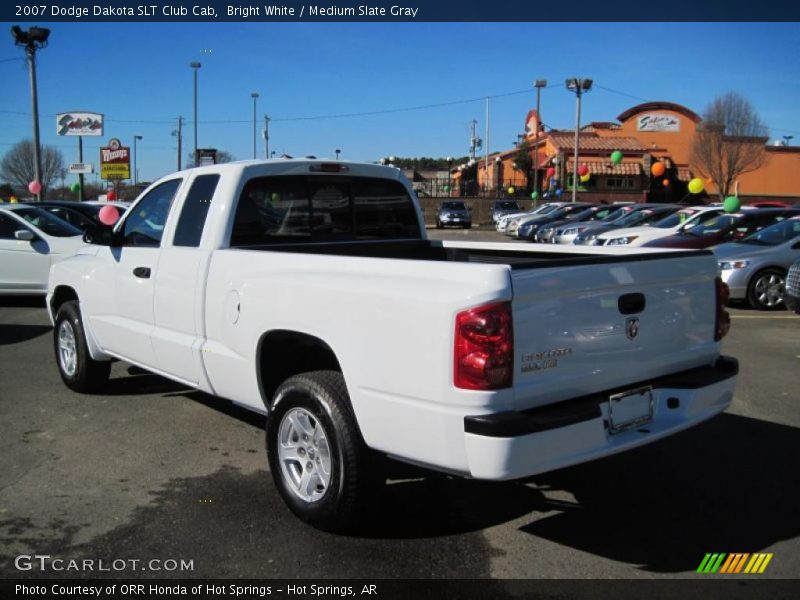 Bright White / Medium Slate Gray 2007 Dodge Dakota SLT Club Cab