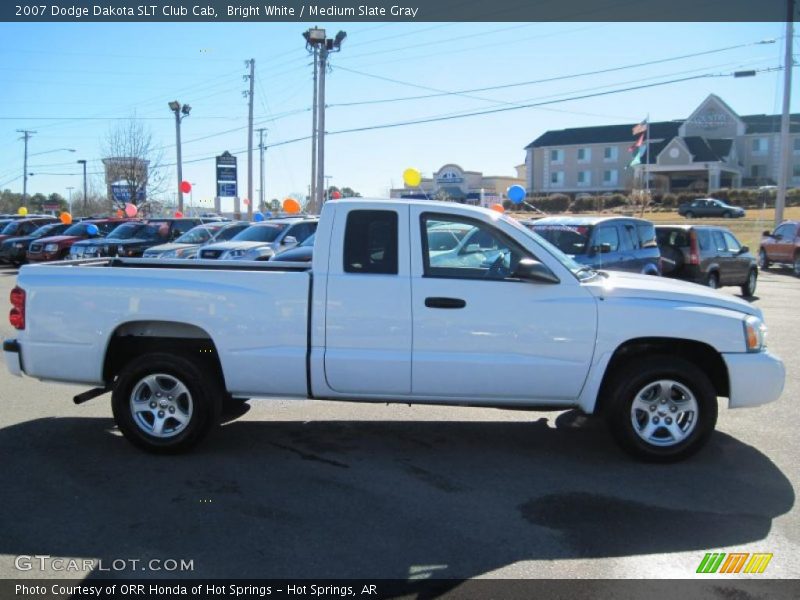 Bright White / Medium Slate Gray 2007 Dodge Dakota SLT Club Cab