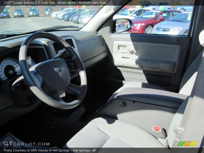 Bright White / Medium Slate Gray 2007 Dodge Dakota SLT Club Cab