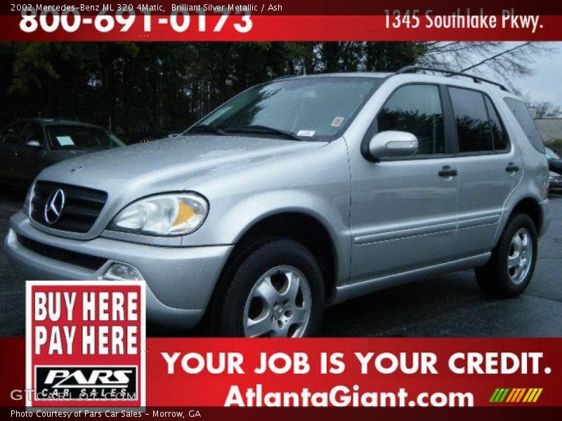 Brilliant Silver Metallic / Ash 2002 Mercedes-Benz ML 320 4Matic
