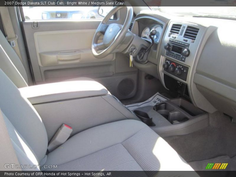 Bright White / Medium Slate Gray 2007 Dodge Dakota SLT Club Cab
