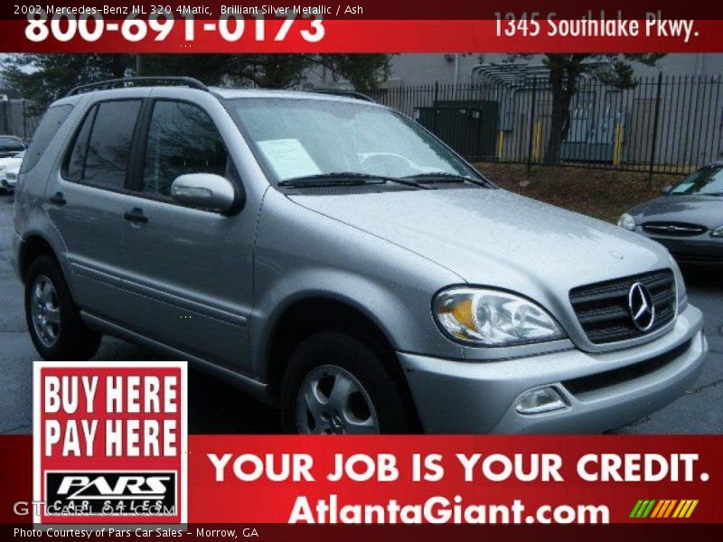 Brilliant Silver Metallic / Ash 2002 Mercedes-Benz ML 320 4Matic