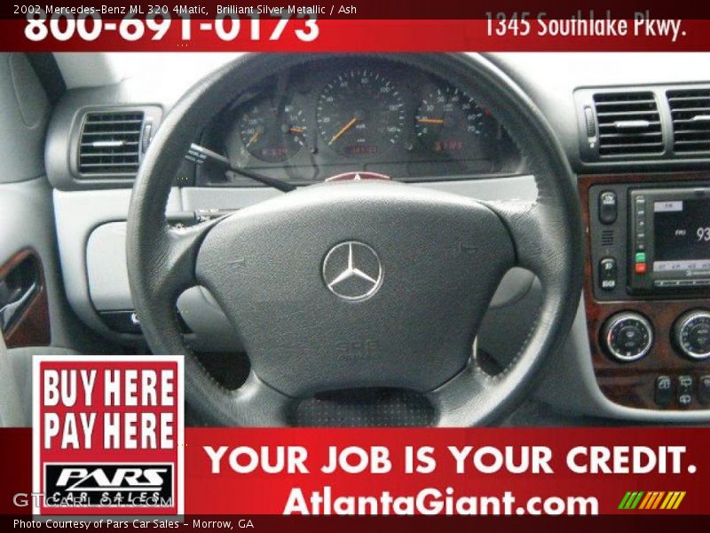 Brilliant Silver Metallic / Ash 2002 Mercedes-Benz ML 320 4Matic