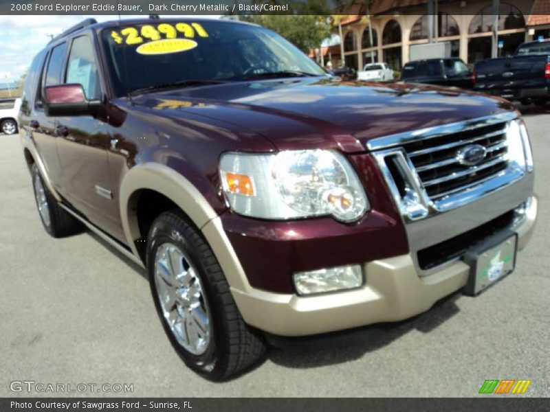 Dark Cherry Metallic / Black/Camel 2008 Ford Explorer Eddie Bauer