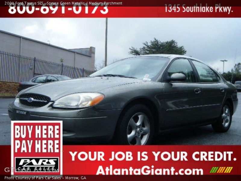 Spruce Green Metallic / Medium Parchment 2001 Ford Taurus SES