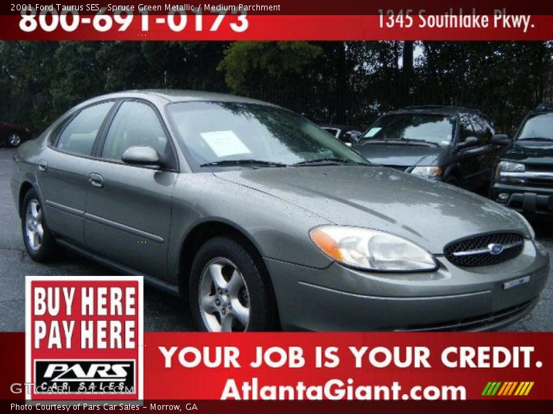 Spruce Green Metallic / Medium Parchment 2001 Ford Taurus SES