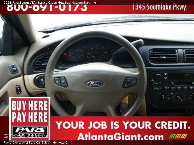 Spruce Green Metallic / Medium Parchment 2001 Ford Taurus SES