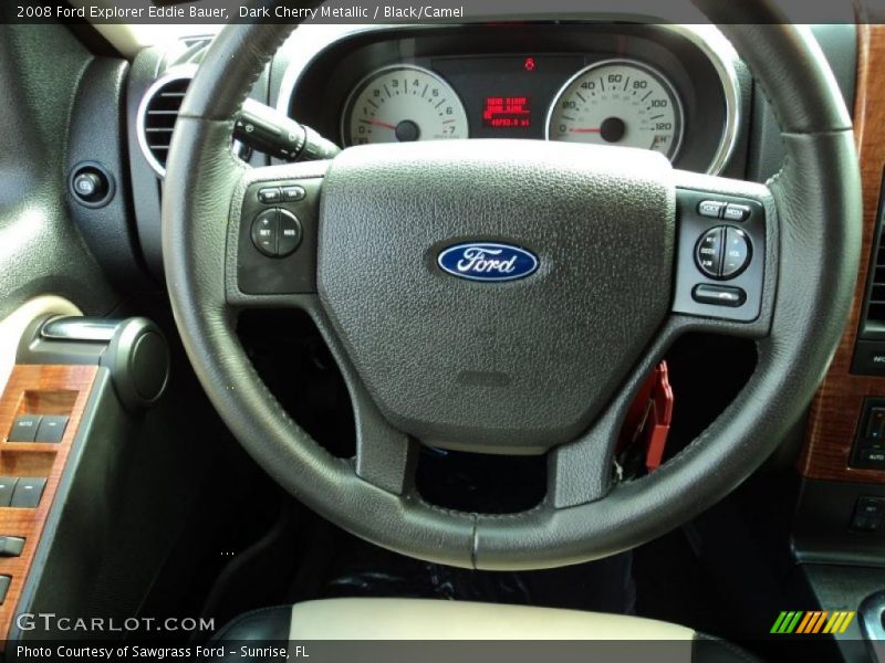 Dark Cherry Metallic / Black/Camel 2008 Ford Explorer Eddie Bauer