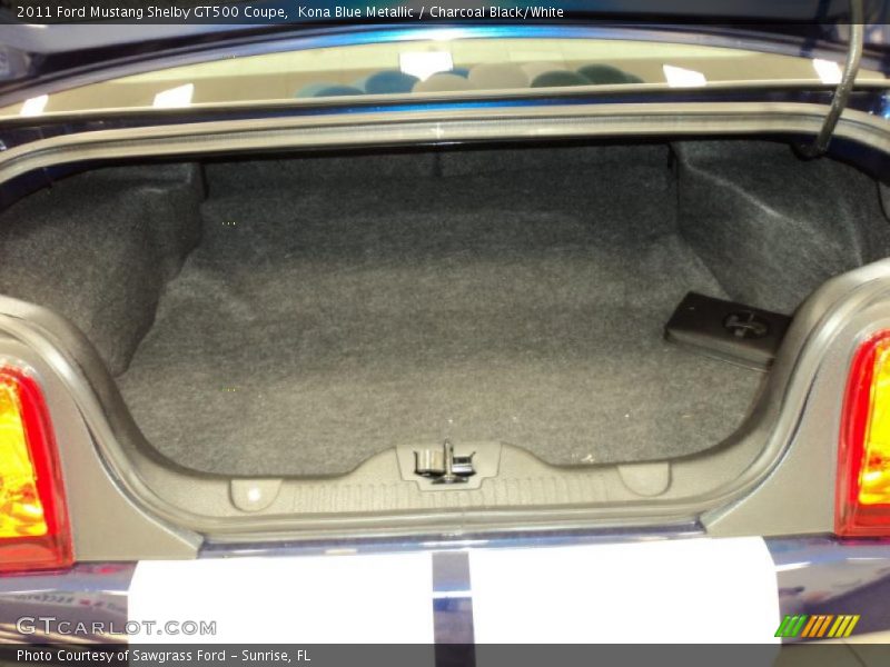 Kona Blue Metallic / Charcoal Black/White 2011 Ford Mustang Shelby GT500 Coupe