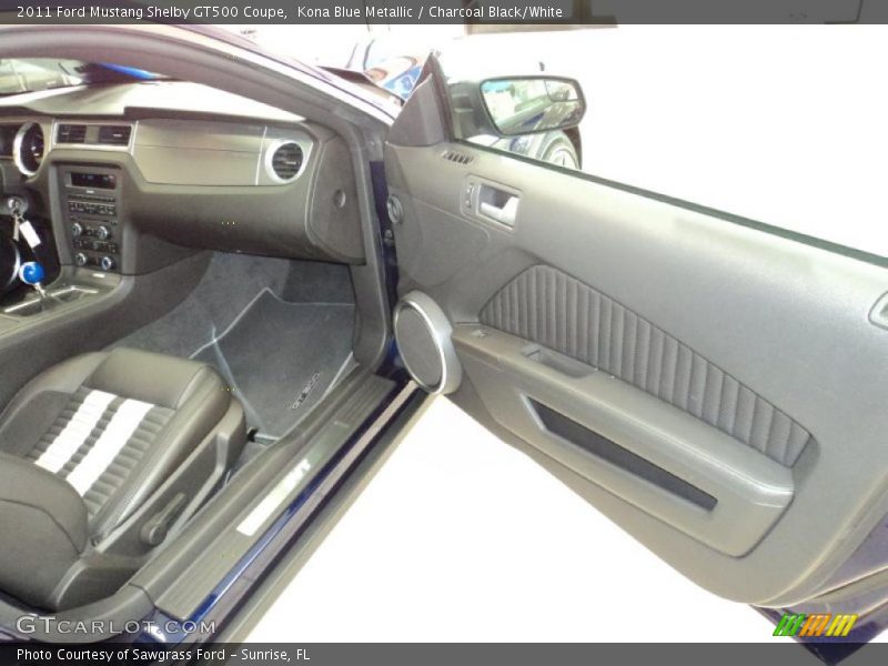 Kona Blue Metallic / Charcoal Black/White 2011 Ford Mustang Shelby GT500 Coupe