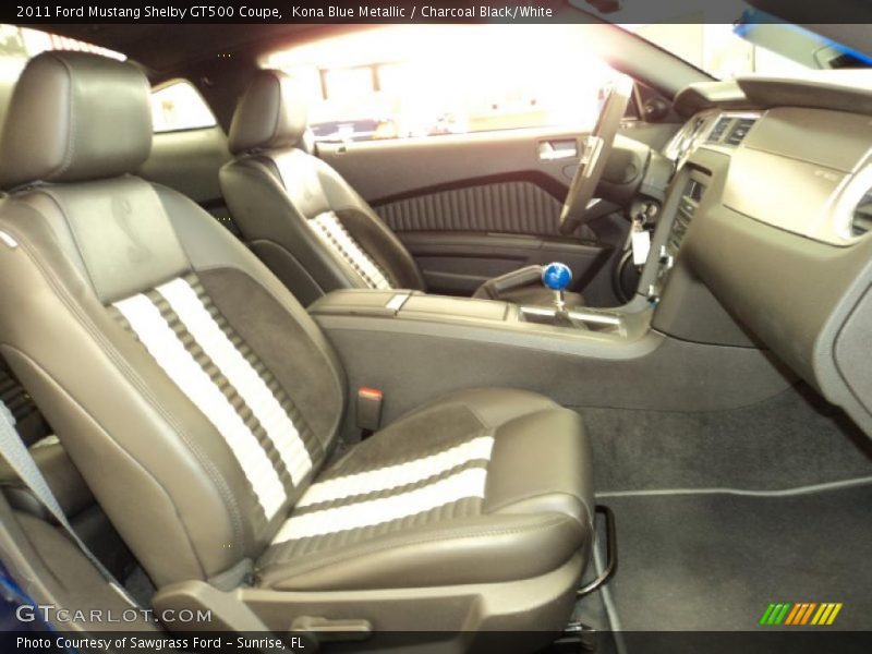 Kona Blue Metallic / Charcoal Black/White 2011 Ford Mustang Shelby GT500 Coupe