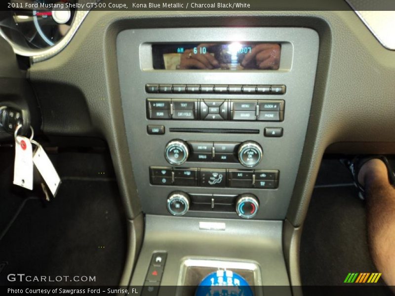 Kona Blue Metallic / Charcoal Black/White 2011 Ford Mustang Shelby GT500 Coupe