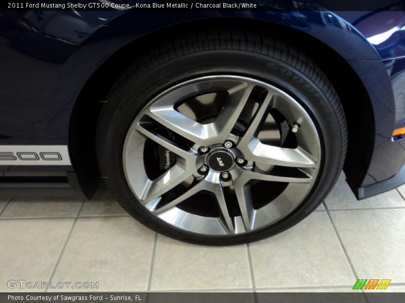 Kona Blue Metallic / Charcoal Black/White 2011 Ford Mustang Shelby GT500 Coupe