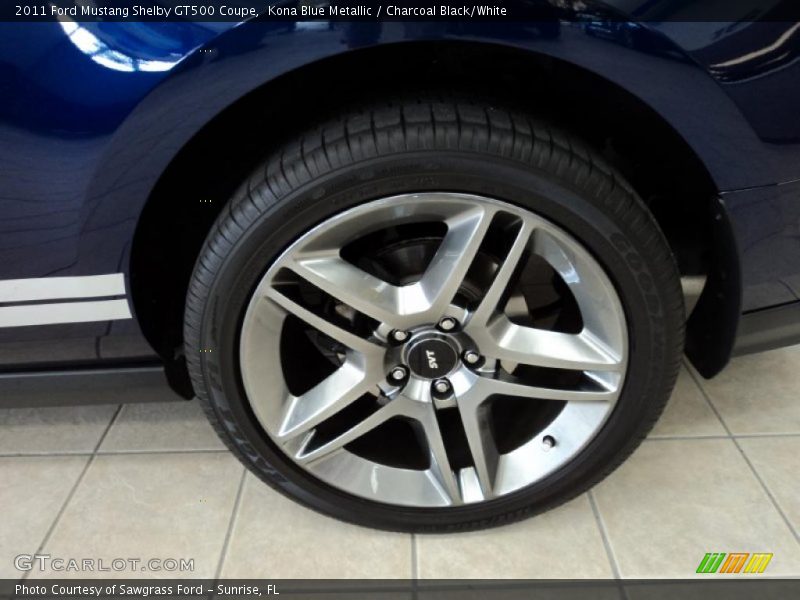 Kona Blue Metallic / Charcoal Black/White 2011 Ford Mustang Shelby GT500 Coupe